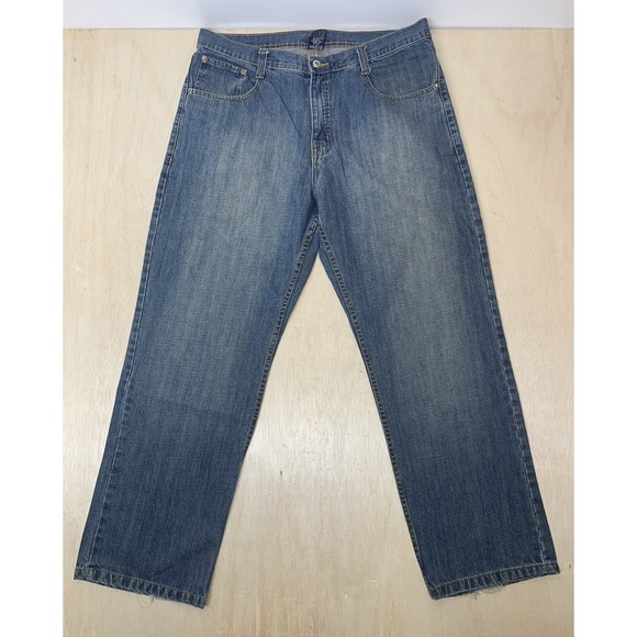 Qruel Jeans Mens 36/32 Approx 36x31‎ Demin Blue Straight Leg - Picture 3 of 8